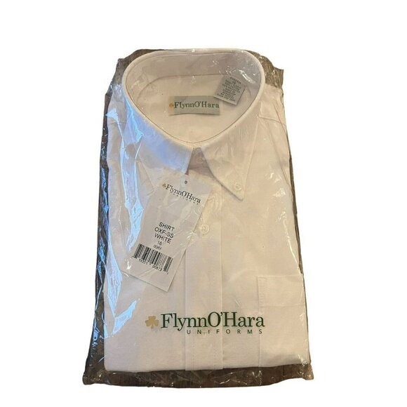 Flynn O'Hara Button Down Shirt Mens Size 18 white Sleeve Oxford NWT - Picture 4 of 4
